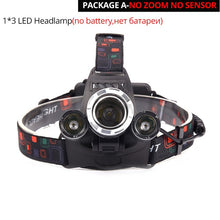 Load image into Gallery viewer, 70000Lumens LED Headlight headlamp 5 LED T6 Head Lamp Power Flashlight Torch head light 18650 battery Best For Camping, fishing