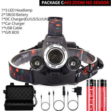 Load image into Gallery viewer, 70000Lumens LED Headlight headlamp 5 LED T6 Head Lamp Power Flashlight Torch head light 18650 battery Best For Camping, fishing