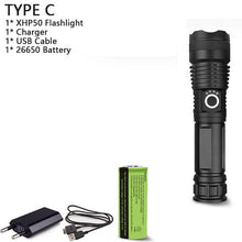 Load image into Gallery viewer, 120000 lumens XHP70.2 most powerful led flashlight usb Zoom Tactical torch xhp50 18650 or 26650 Rechargeable battery hand light