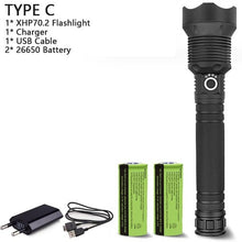 Load image into Gallery viewer, 120000 lumens XHP70.2 most powerful led flashlight usb Zoom Tactical torch xhp50 18650 or 26650 Rechargeable battery hand light