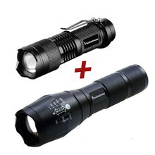 Load image into Gallery viewer, Drop Shipper Promotion Set! LED Flashlight T6 Tactical flashlight + Q5 Mini Torch Lanterna Zoomable Waterproof Flashlight Bike