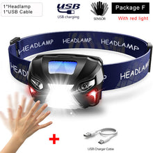 Load image into Gallery viewer, 10000Lm Powerfull Headlamp Rechargeable LED Headlight Body Motion Sensor Head Flashlight Camping Torch Light Lamp With USB