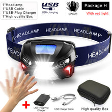 Load image into Gallery viewer, 10000Lm Powerfull Headlamp Rechargeable LED Headlight Body Motion Sensor Head Flashlight Camping Torch Light Lamp With USB